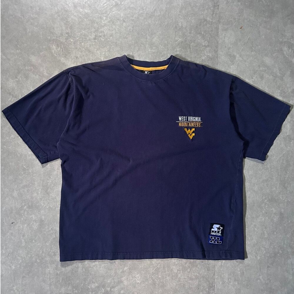 2000's West Virginia Mountaineers Embroidered Minimal Logo Navy T-Shirt -L